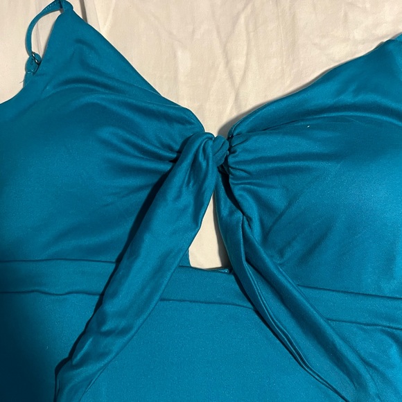 Sundress, SO brand, XL, tie front with removable padded top, turquoise color - Picture 2 of 4